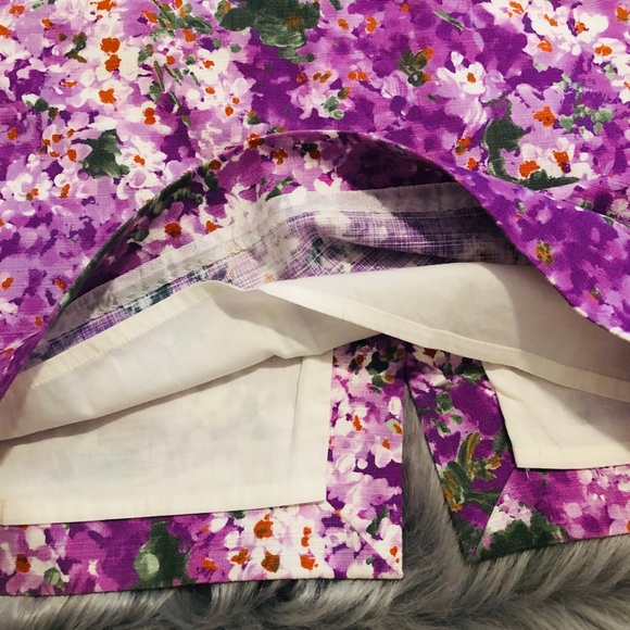 Purple floral pencil skirt - Picture 3 of 8